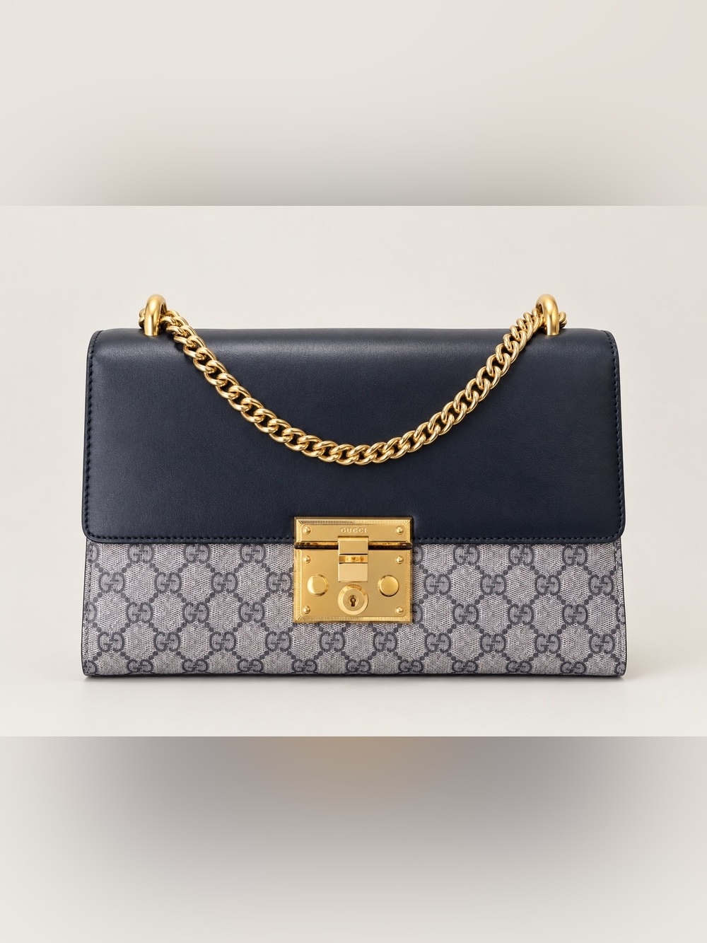 GUCCI GG SUPREME PADLOCK SHOULDER BAG